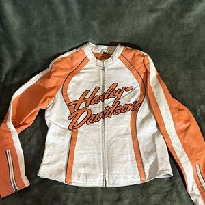 Harley-Davidson Women's Orange and White Jacket